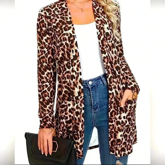 NEW Chic Leopard Print Trench Coat - Lightweight - Sz M - Picture 1 of 7